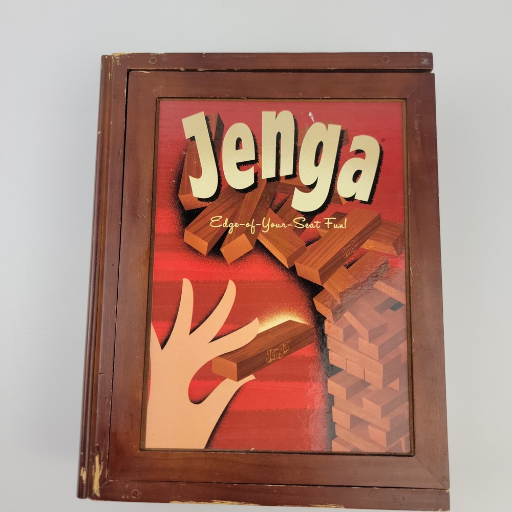 Jenga Vintage Game Collection Wooden Book Edition Hardwood Blocks 40194